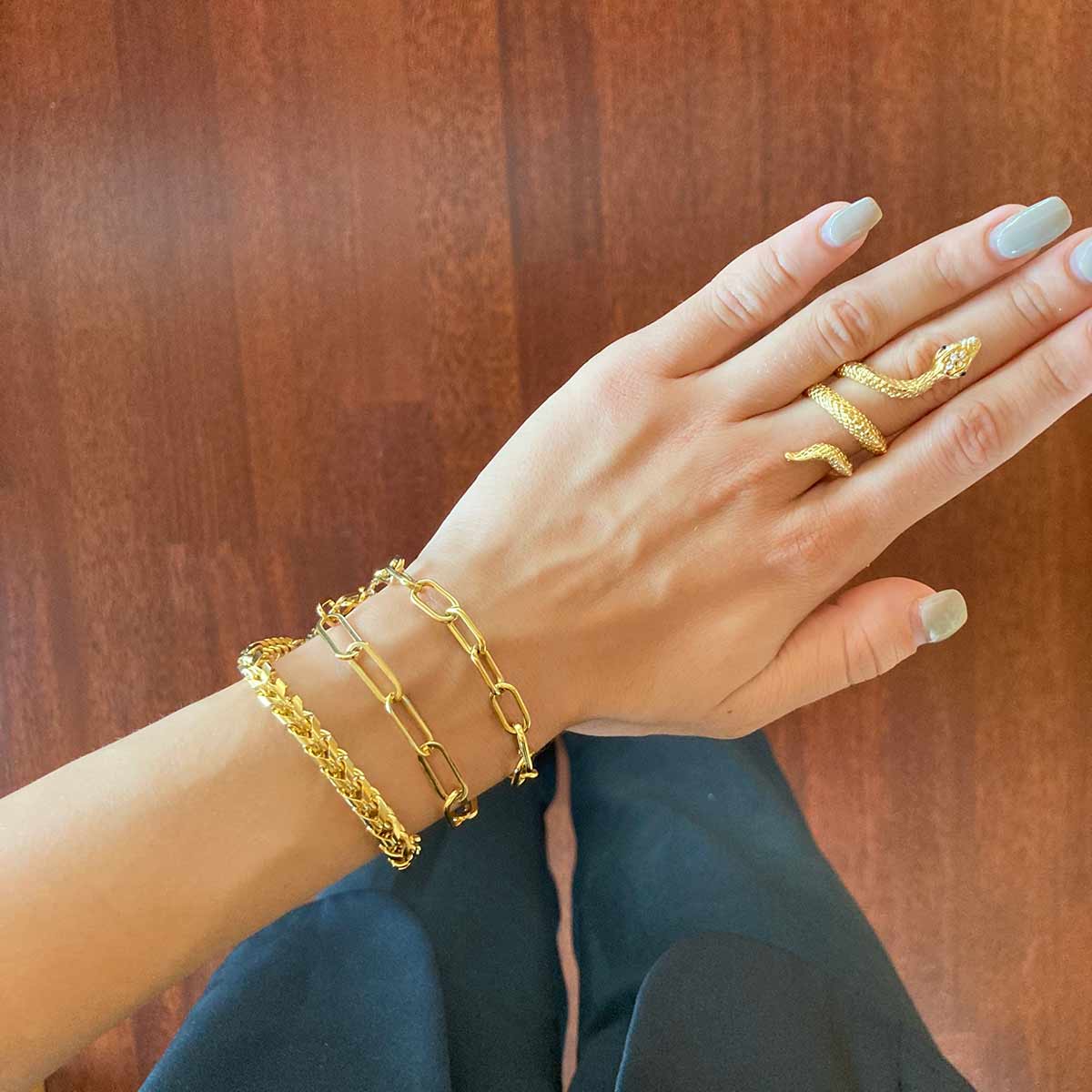 Romeo Gold Bracelet 7MM Βραχιόλι από ανοξείδωτο ατσάλι 316L